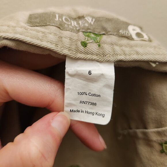 J. Crew Chino Mini Skirt Womens Sz 6 Khaki Embroidered Turtle Vet Zoo Ms.Frizzle - Picture 9 of 9